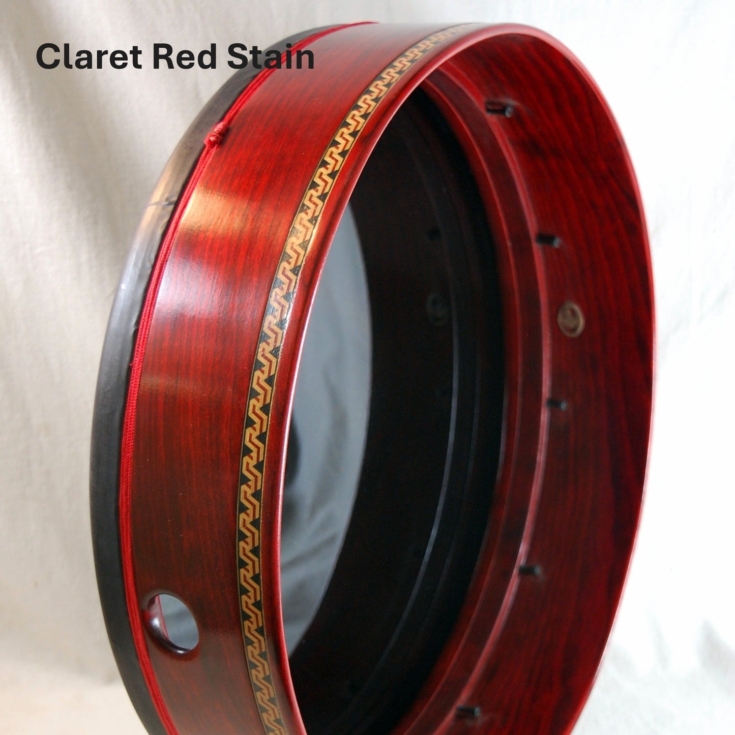 frame drum claret red stain sample