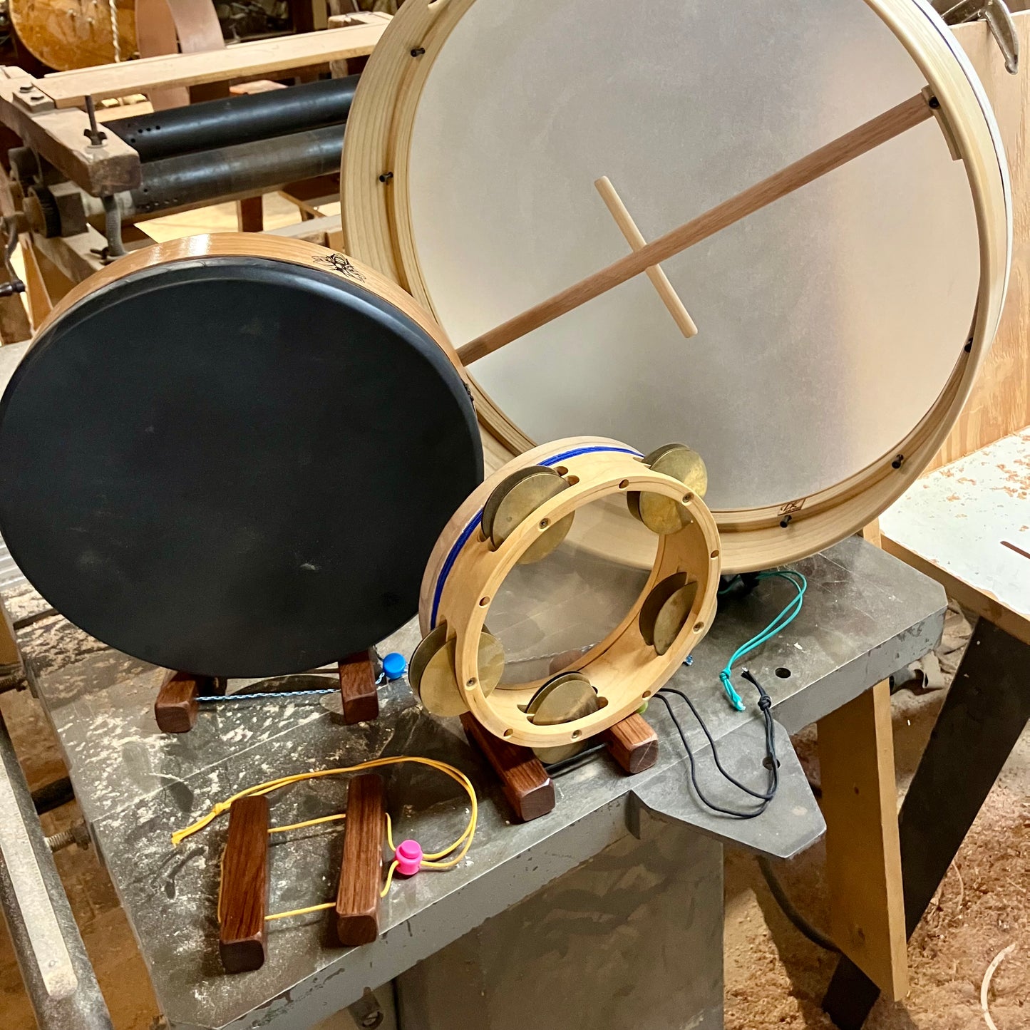 frame drum roll stops with drums